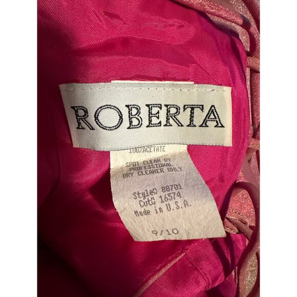 Roberta Y2K Pink Glitter Prom Gown 9/10 Rhinestone Trim Shimmer Overlay Tulle - Picture 6 of 14